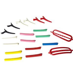 Vintage Plastic Hair Clip Barrette Lot Variety Colorful 80s Goody Clip Snap